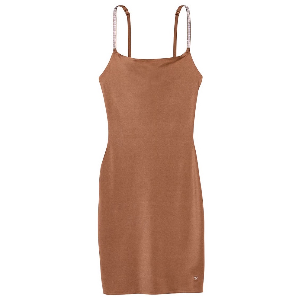 NWT Victoria’s Secret Shine Strap Smoothing Slip Dress - Caramel Size Medium